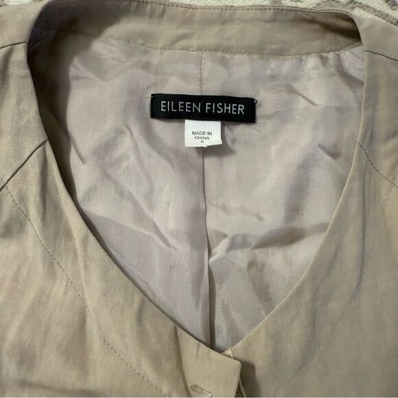 Eileen Fisher Tan Trench Coat Minimalist Oversized Design - Picture 5 of 11